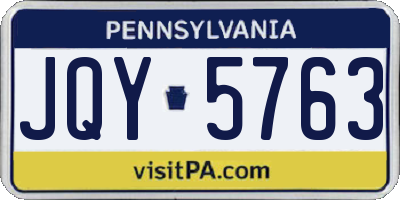 PA license plate JQY5763