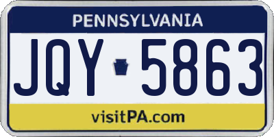 PA license plate JQY5863