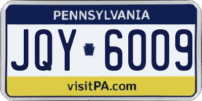 PA license plate JQY6009