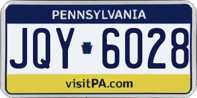 PA license plate JQY6028