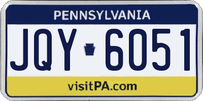 PA license plate JQY6051