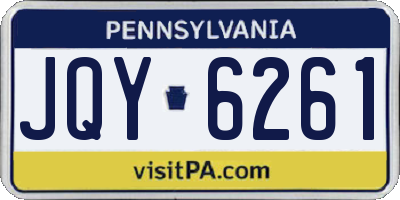 PA license plate JQY6261