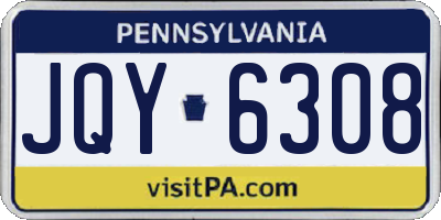 PA license plate JQY6308
