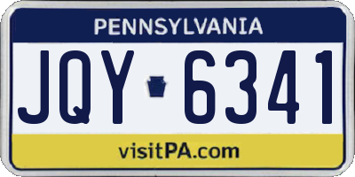 PA license plate JQY6341