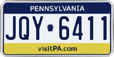 PA license plate JQY6411