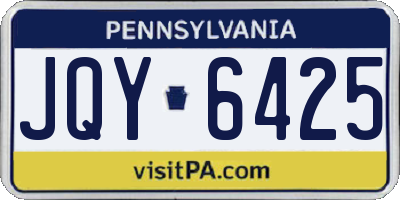 PA license plate JQY6425