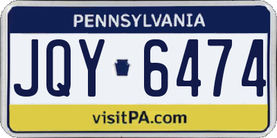PA license plate JQY6474