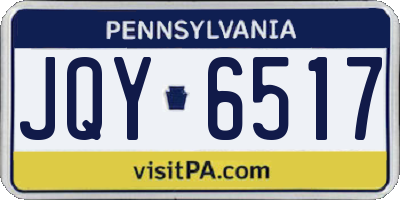 PA license plate JQY6517