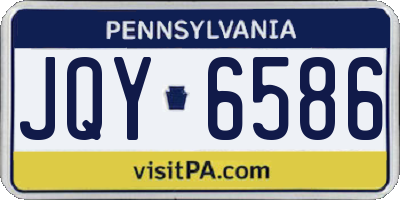 PA license plate JQY6586