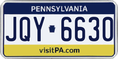 PA license plate JQY6630