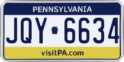 PA license plate JQY6634