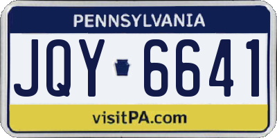 PA license plate JQY6641