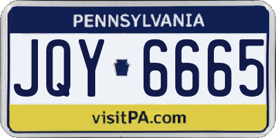 PA license plate JQY6665