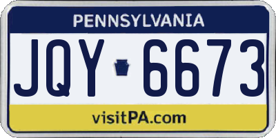 PA license plate JQY6673