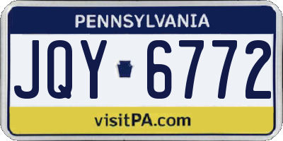 PA license plate JQY6772