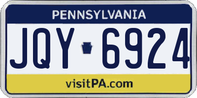 PA license plate JQY6924