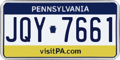 PA license plate JQY7661