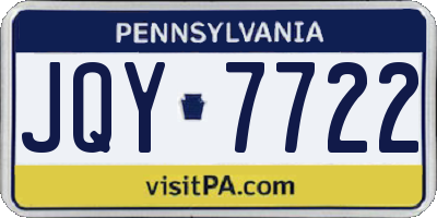 PA license plate JQY7722