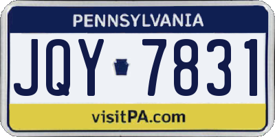 PA license plate JQY7831