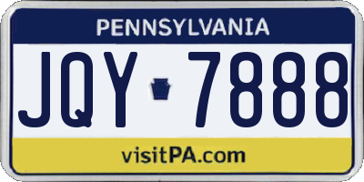 PA license plate JQY7888
