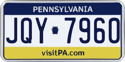PA license plate JQY7960