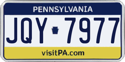PA license plate JQY7977