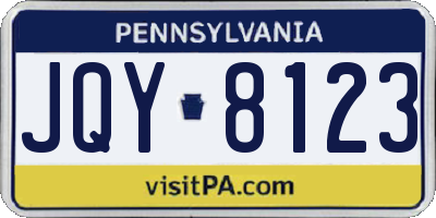 PA license plate JQY8123