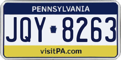 PA license plate JQY8263