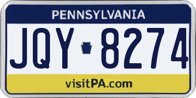 PA license plate JQY8274