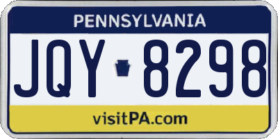 PA license plate JQY8298