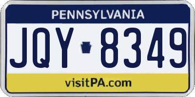 PA license plate JQY8349