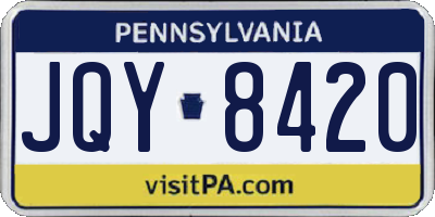 PA license plate JQY8420