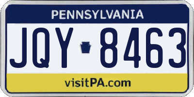 PA license plate JQY8463