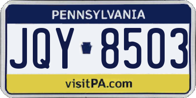 PA license plate JQY8503