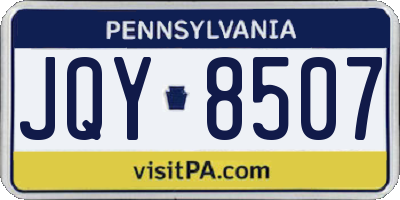 PA license plate JQY8507