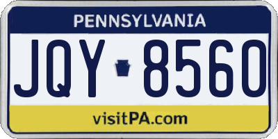 PA license plate JQY8560