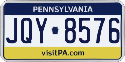 PA license plate JQY8576