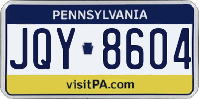 PA license plate JQY8604
