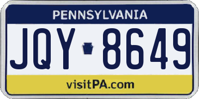 PA license plate JQY8649