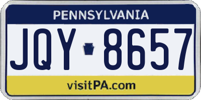 PA license plate JQY8657
