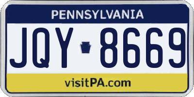 PA license plate JQY8669