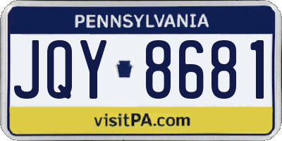 PA license plate JQY8681
