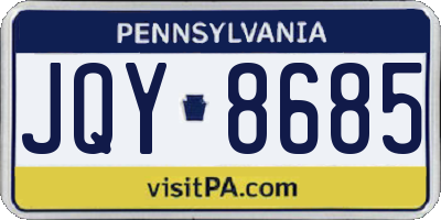 PA license plate JQY8685