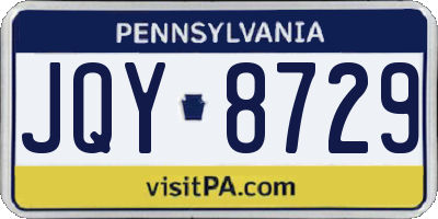PA license plate JQY8729