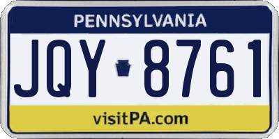 PA license plate JQY8761