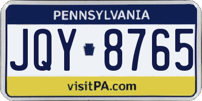 PA license plate JQY8765