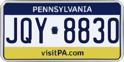 PA license plate JQY8830