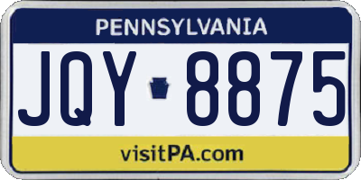 PA license plate JQY8875