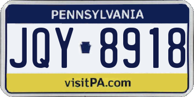 PA license plate JQY8918