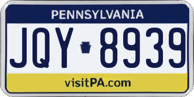 PA license plate JQY8939